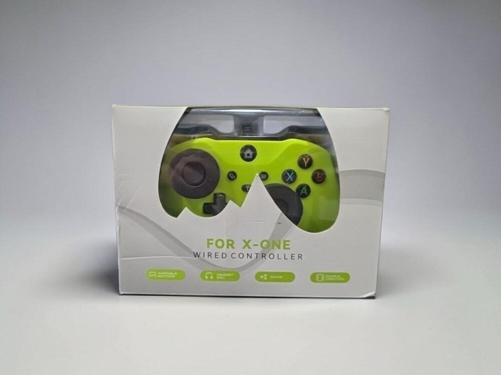 Wired Xbox One Controller Neon Green Mappable Buttons Dual Rumble USB-C New